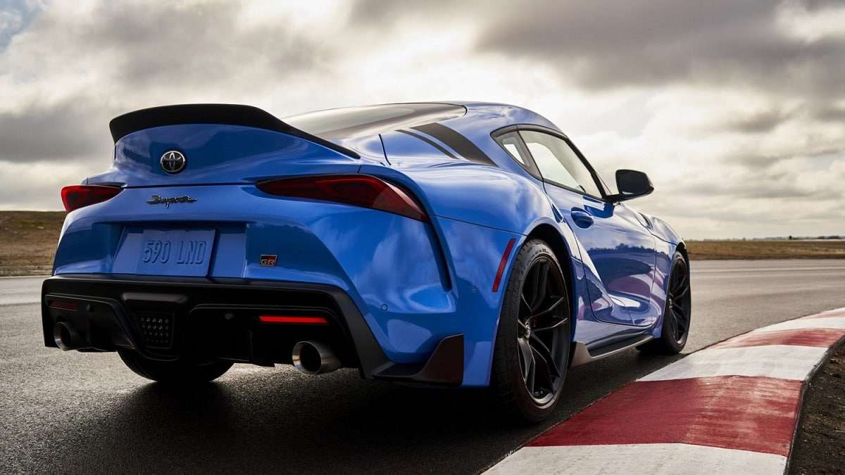 2021 Toyota Supra A91 back end Refraction Blue color