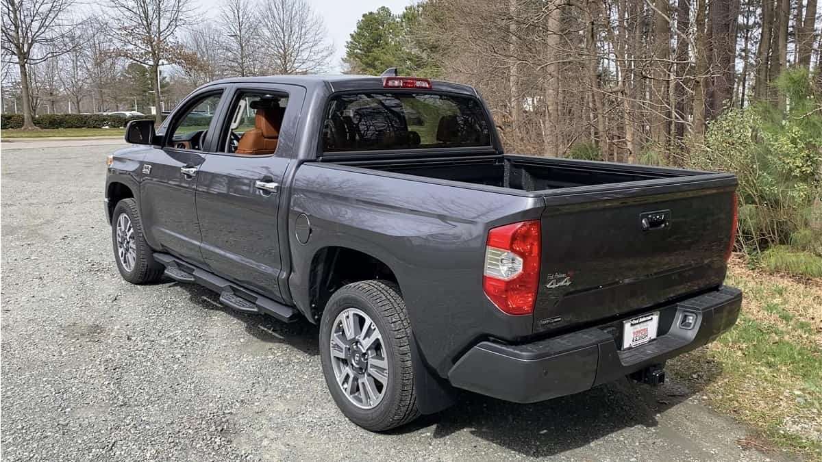 2021 Toyota Tundra 1794 Edition Magnetic Gray profile back end rear end