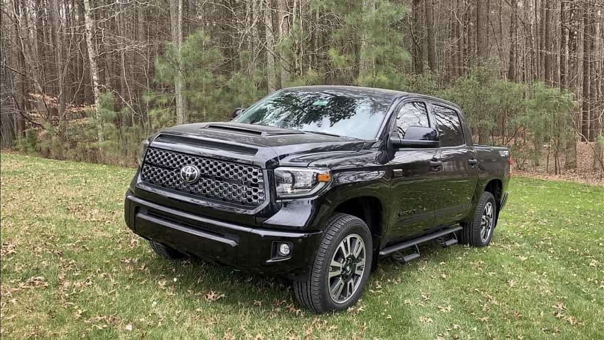 2021 Toyota Tundra TRD Sport Midnight Black Metallic Profile view front end