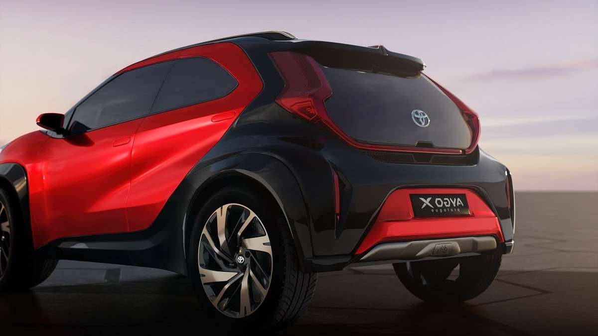 2022 Toyota Aygo X Prologue Sparkling Chilli Red profile back end