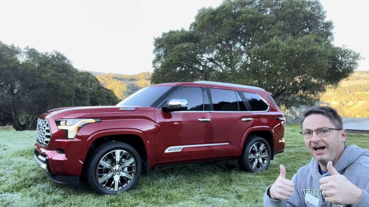 2023 Toyota Sequoia Capstone Supersonic Red profile view front end