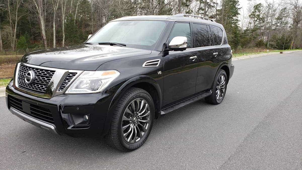 Black 2020 Nissan Armada Platinum Reserve 4WD Auto front side view