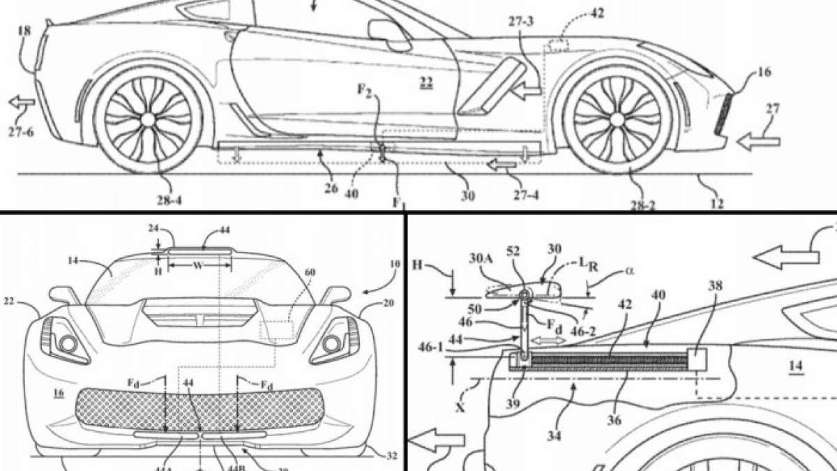 Corvette Active Aero Patent Drawings