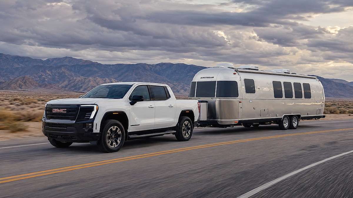A GMC Sierra EV Owner Towed A 28-Foot Airstream 224 Miles And Still Had 14% Left