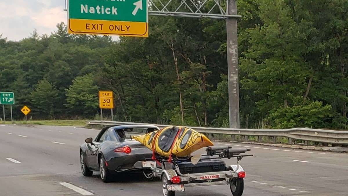 Can you top this Miata trailer?