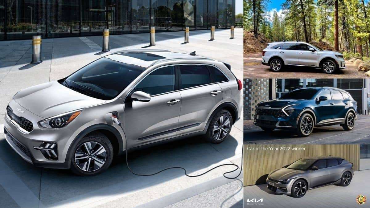 Kia Niro PHEV, Sorento PHEV, Sportage HEV, and EV6
