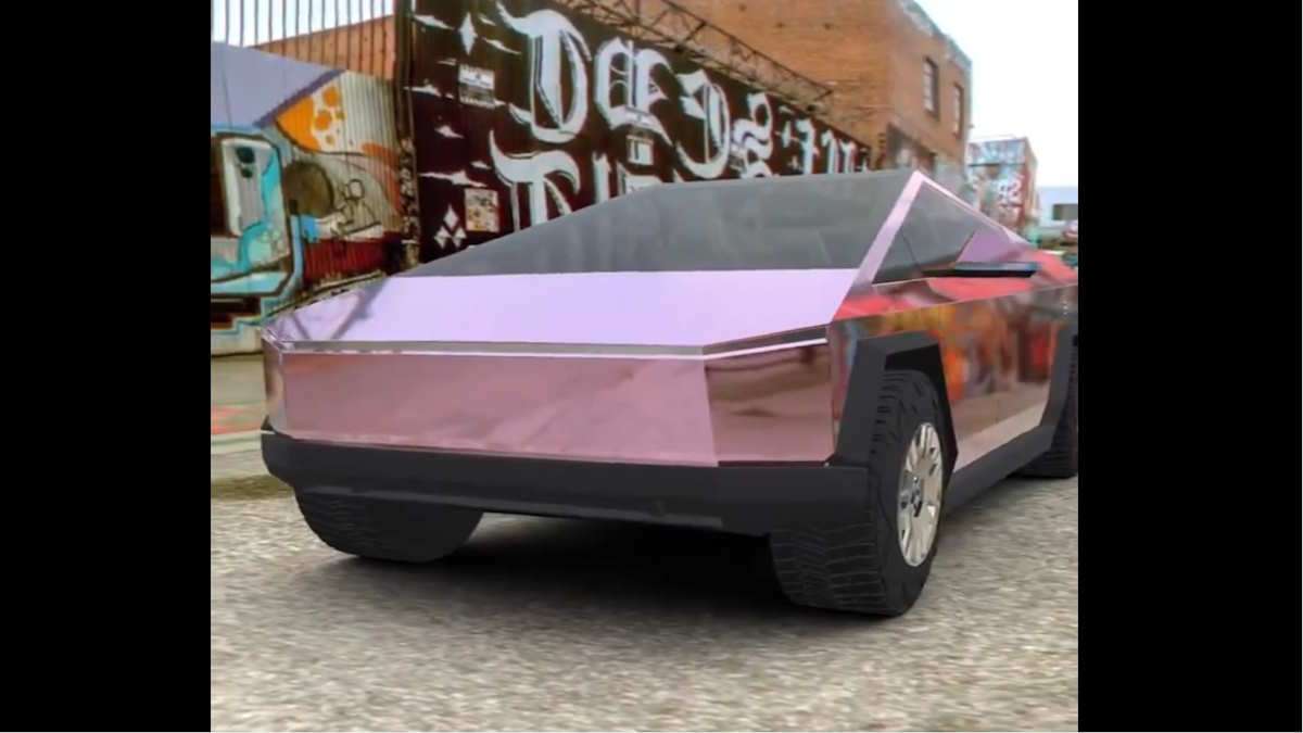 There's a New Wrap In Town: Cybertruck In Pink Chrome Wrap Makes It Almost Look Invisible