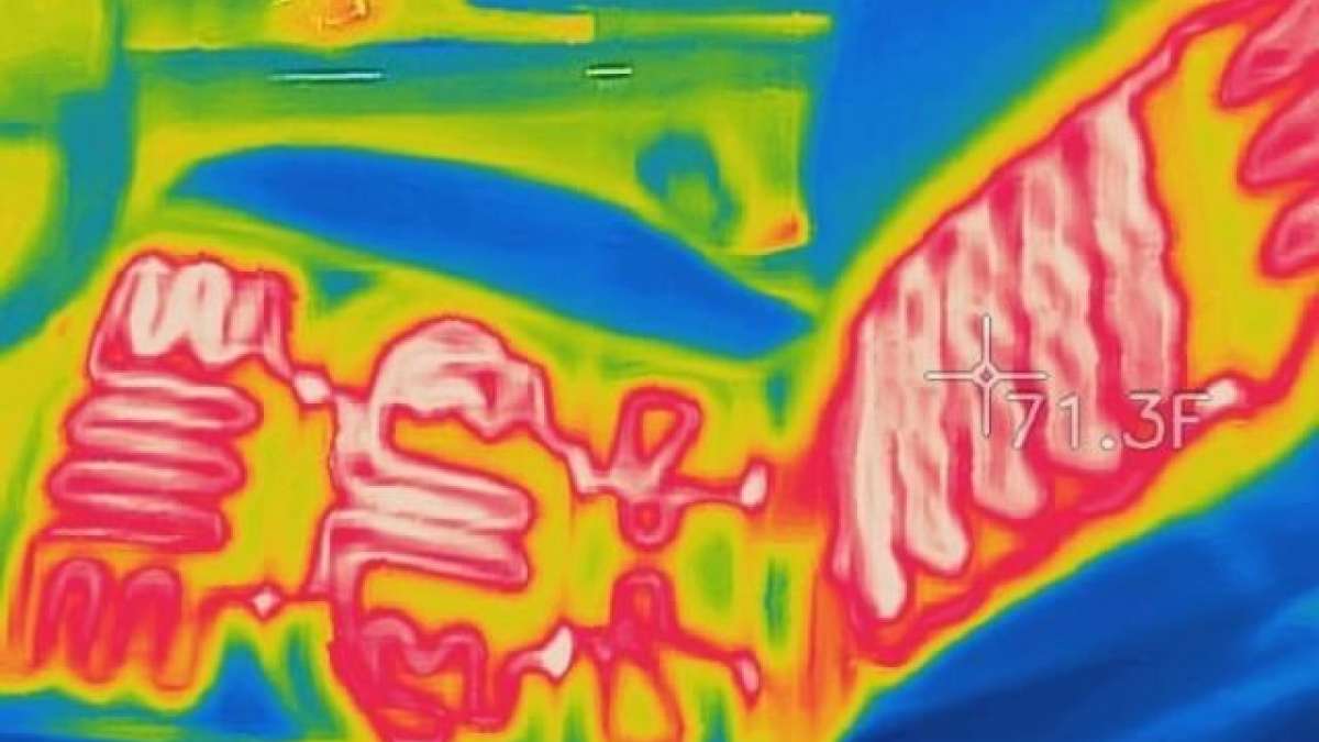 Tesla Model 3 heated seat thermal image