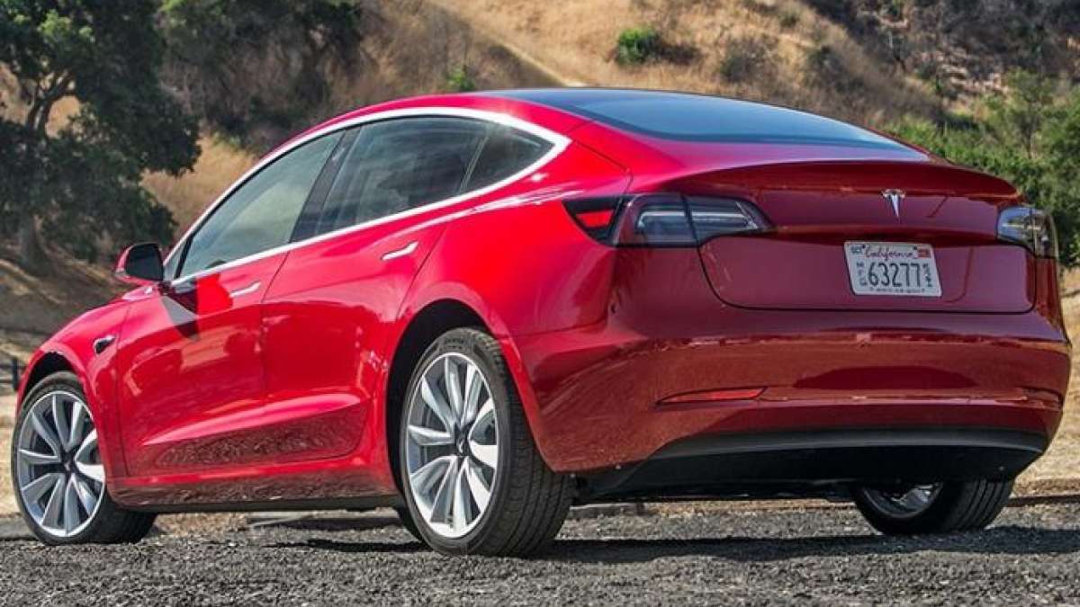 Red Color Tesla Model 3