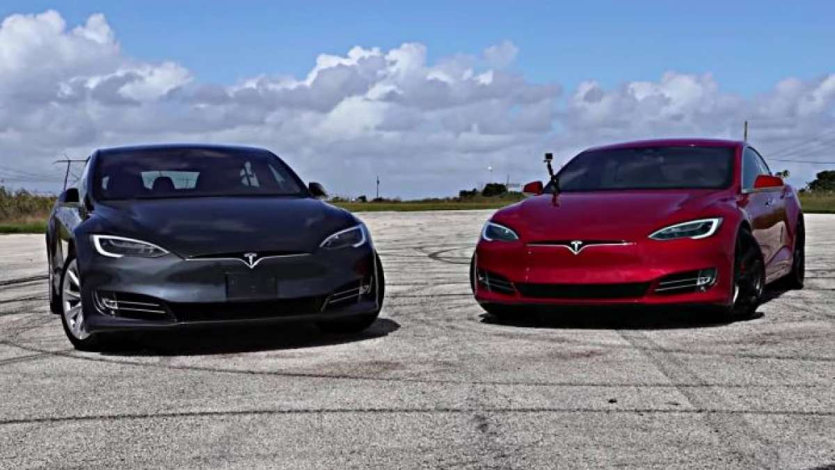 Two Tesla Model S vehicles