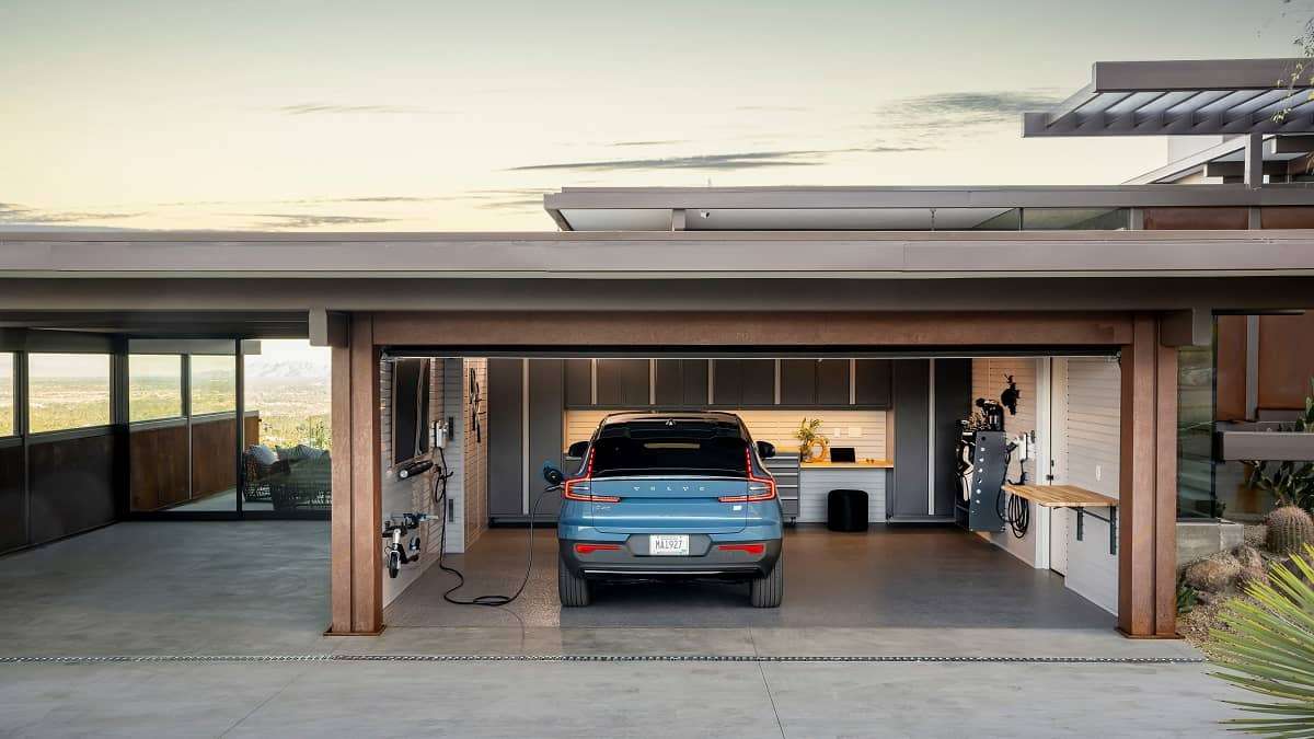 Image of EV garage courtesy of Volvo