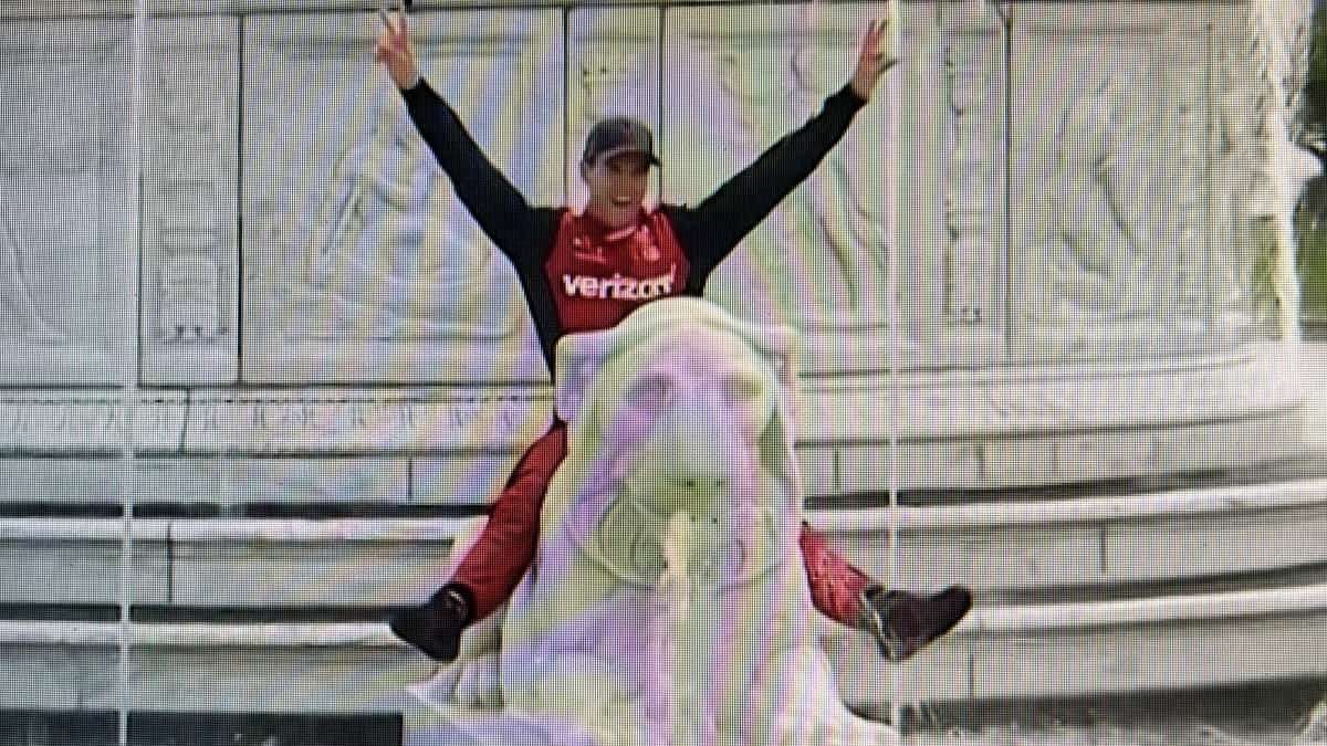 Will Power Celebrates Grand Prix Win in Historic Scott Fountain