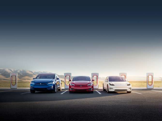 Tesla Supercharger, courtesy of Tesla Inc.