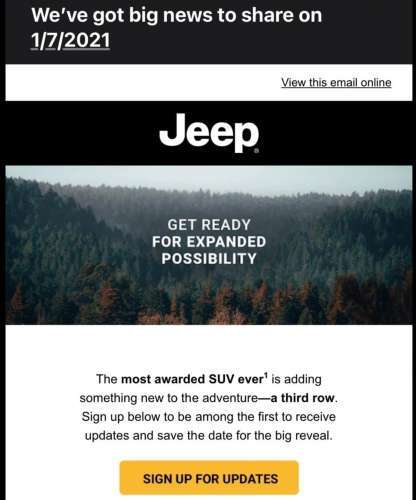 Jeep Grand Cherokee Three-Row Teaser