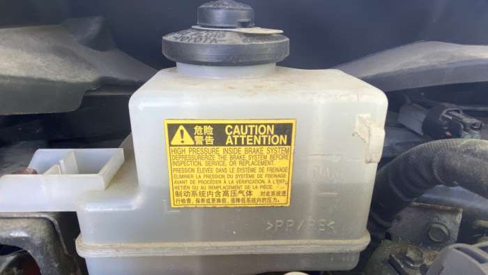 2012 Toyota Prius Brake Fluid Reservoir 