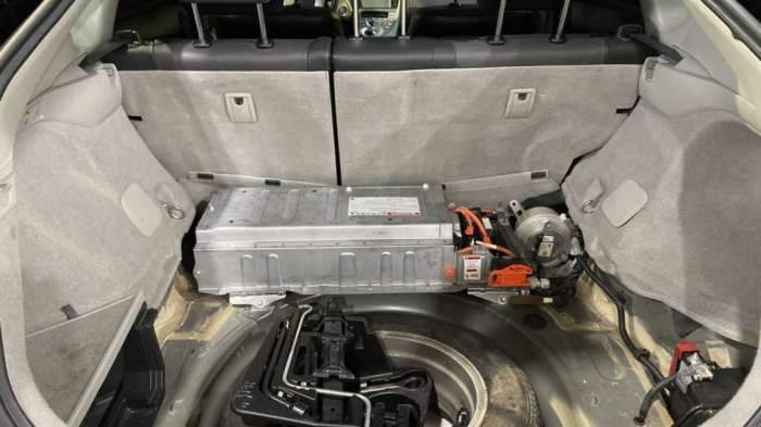 2010 Prius battery installed in the rear