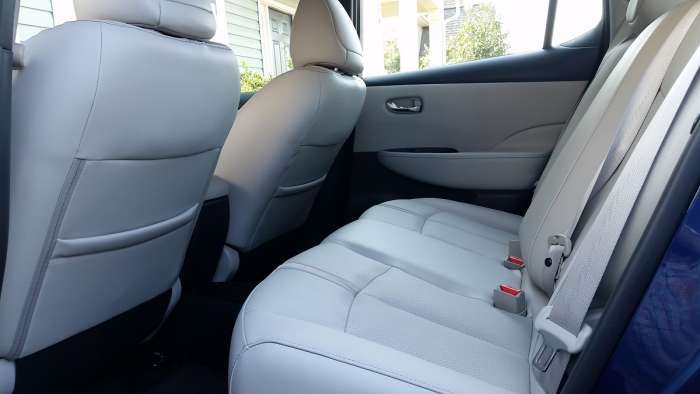 2019 Nissan Leaf PLUS SL Deep Blue Pearl spacious back seat
