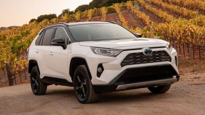 Toyota rav4 blizzard white best hybrid suv