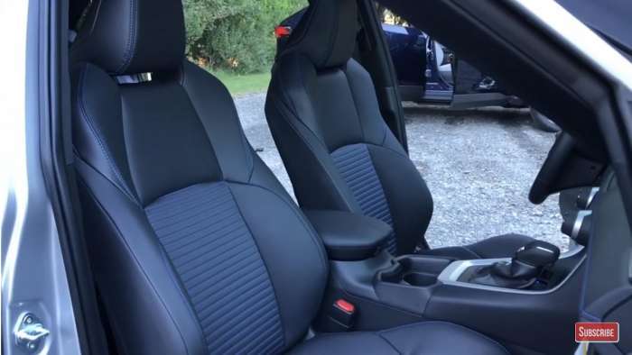 2019 Toyota RAV4 XSE Hybrid black with Blue Interior