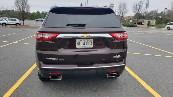2020 Chevrolet Traverse AWD High Country cajun red tintcoat color rear view
