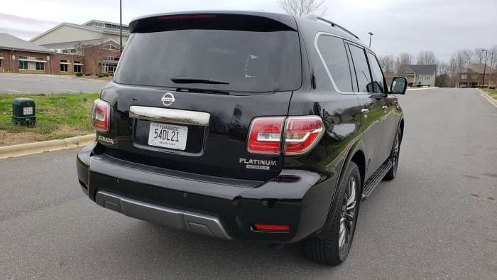 2020 Nissan Armada Platinum Reserve 4WD Auto rear view and lights