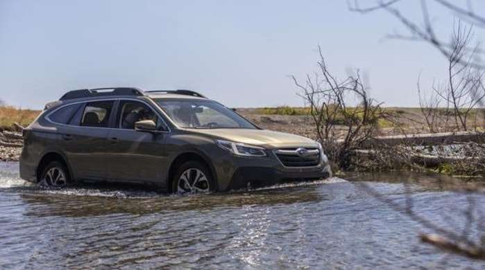 2020 Subaru Outback in water