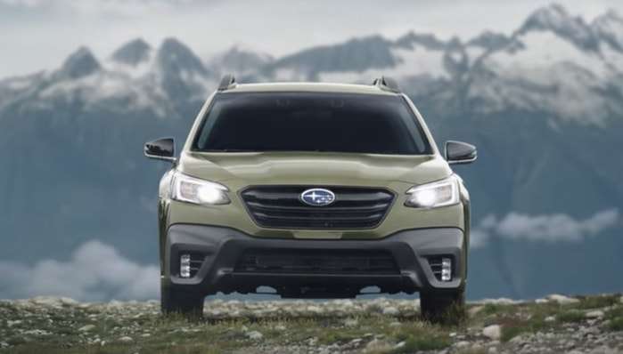 2020 Subaru Outback in winter, front view