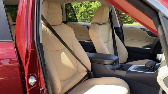 2020 Toyota RAV4 LE macadamia interior color front seats
