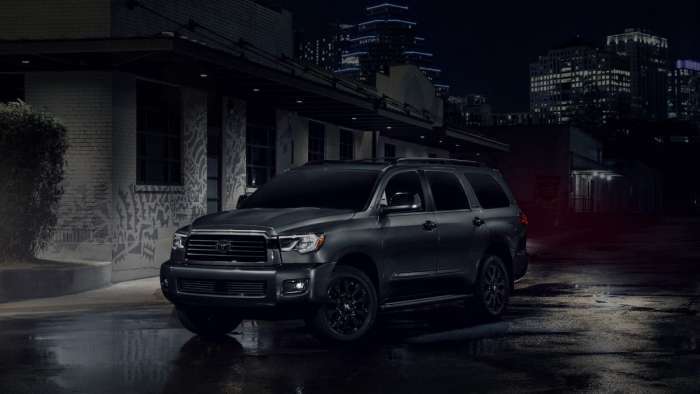 2021 Toyota Sequoia Nightshade profile and front end