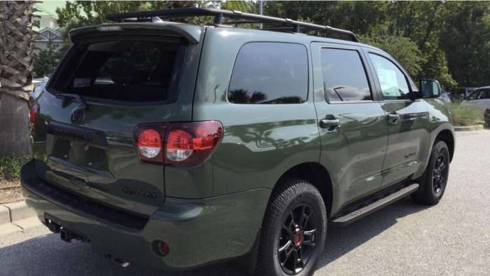 2020 Toyota Sequoia TRD Pro Army Green back end