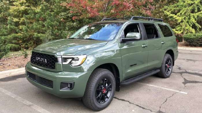 2020 Toyota Sequoia TRD Pro Army Green profile front end