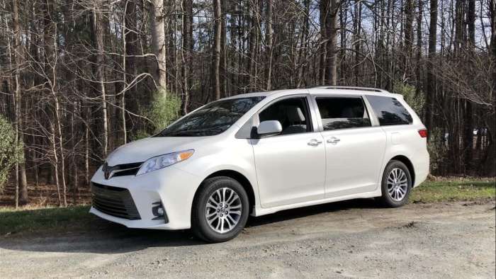 2020 Toyota Sienna XLE Blizzard Pearl color profile view front end