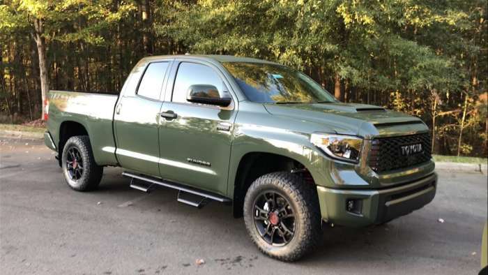2020 Toyota Tundra TRD Pro Army Green profile and front end