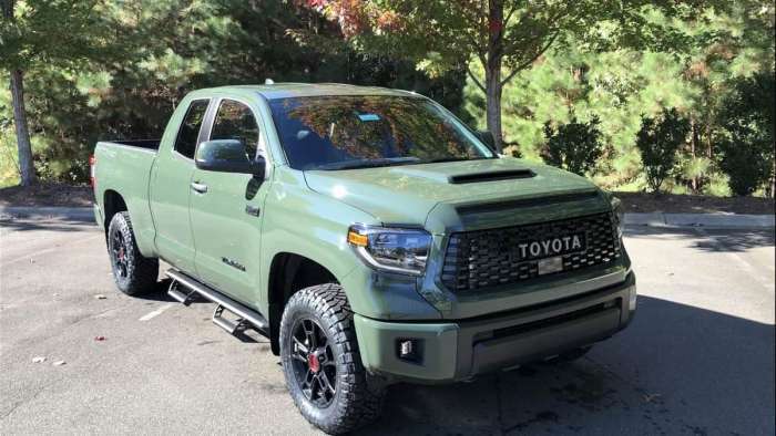 Where To Find Army Green 2021 Toyota Tundra And Tacoma Trucks