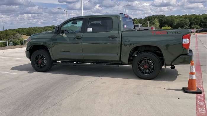 2020 Toyota Tundra Pro Army Green color profile view