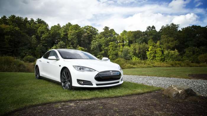 2020 White Tesla Model S
