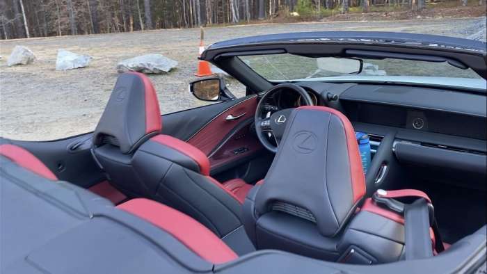 2021 Lexus LC 500 Convertible interior red seats back seats