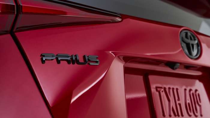 2021 Toyota Prius anniversary edition super sonic red black trim