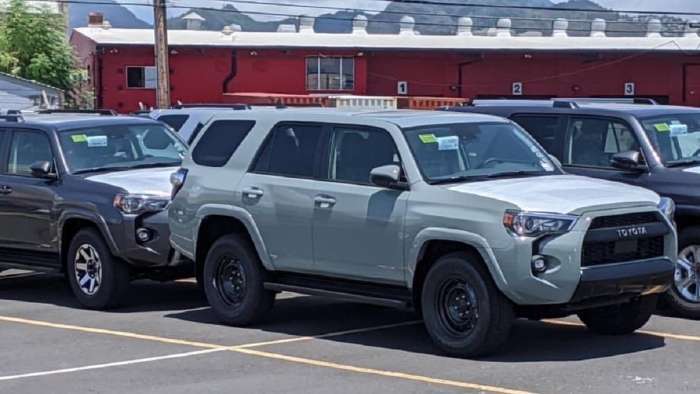 2021 Toyota 4Runner TRD Pro Lunar Rock front end and profile passenger side view