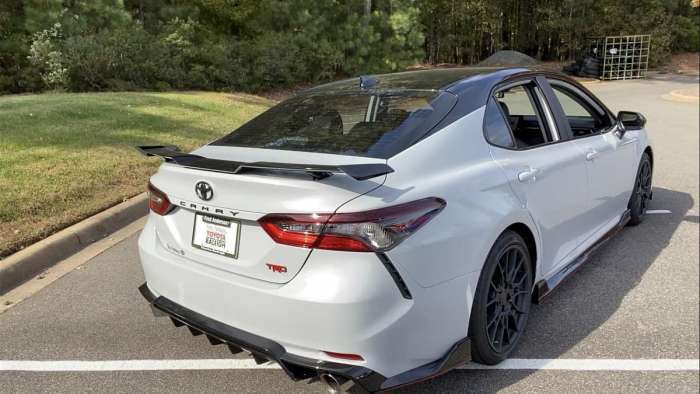 2021 Toyota Camry TRD Ice Edge rear end profile view