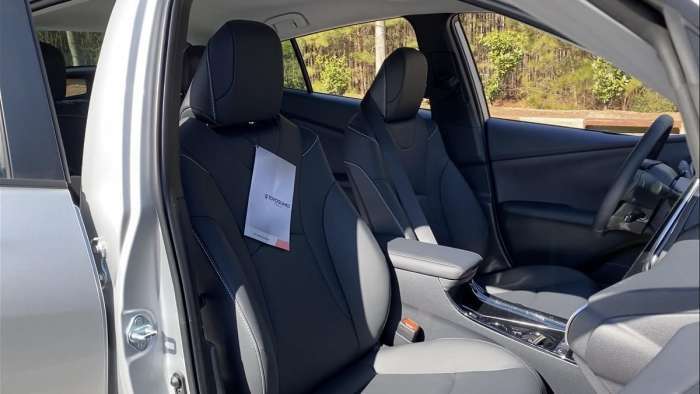 2021 Toyota Prius Prime Limited Classic Silver interior front seats black seats