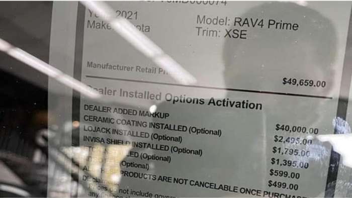 2021 Toyota RAV4 Prime XSE window sticker