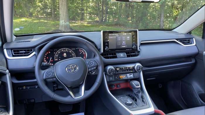 2021 Toyota RAV4 TRD Off-Road interior black and red seats