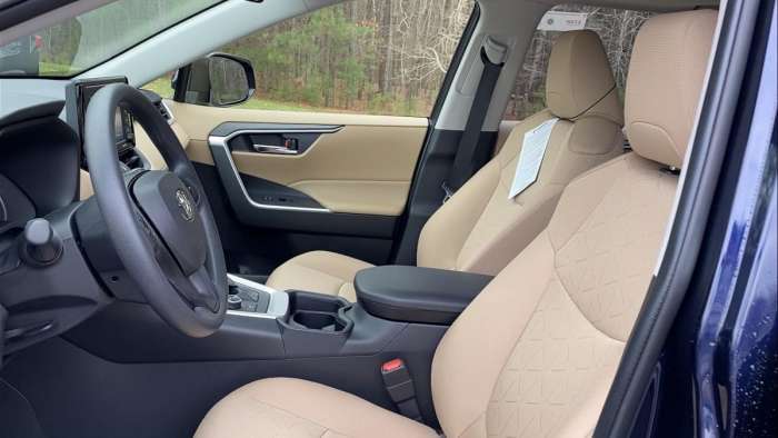2021 Toyota RAV4 XLE Hybrid front seats macadamia color