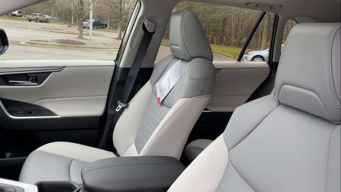 2021 Toyota RAV4 XLE Premium Hybrid front seats ash color