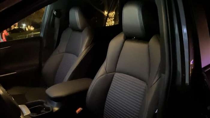 2021 Toyota RAV4 XSE Hybrid interior front seats black blue color