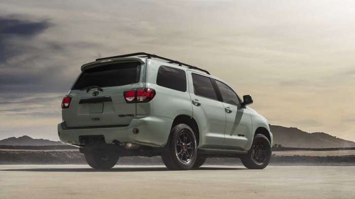 2022 Toyota Sequoia TRD Pro Lunar Rock profile view front end