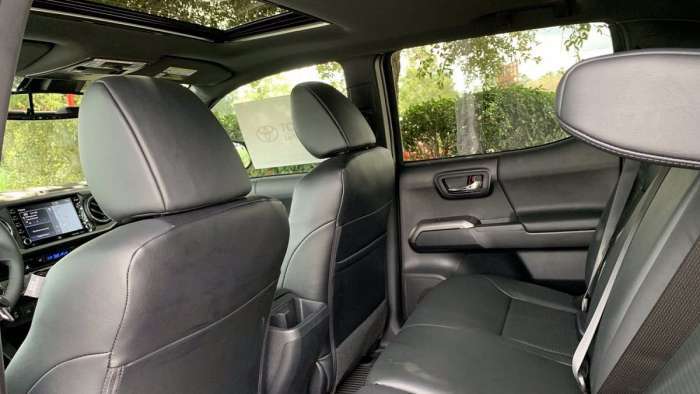 2021 Toyota Tacoma Nightshade Edition interior front seats black leather seats