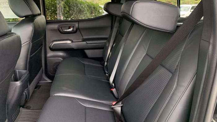 2021 Toyota Tacoma Nightshade Edition interior rear seats black leather seats