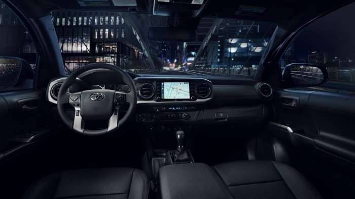2021 Toyota Tacoma Nightshade interior black leather seats